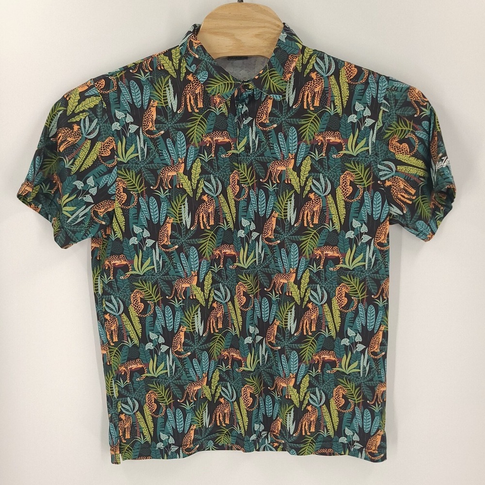 Golf Gods Shirt Mens Large Green Jungle Cool Tech Performance Comfort Polo